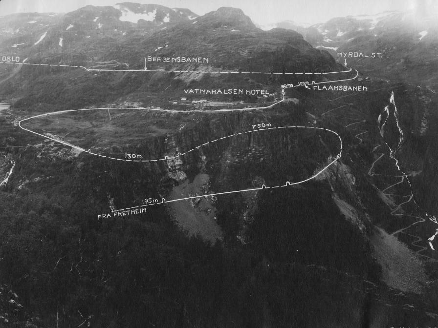 Trase Myrdal-Kjosfossen.